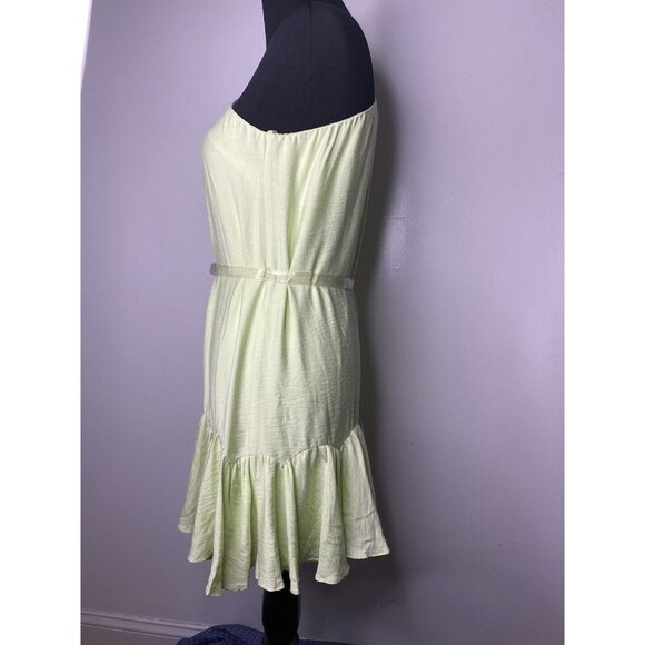 NWT BCBGeneration Womens Sz 4 Melon One Shoulder Ruffle Hem Belted Mini Dress - Picture 4 of 9